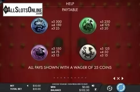 Paytable 2. Lion's Fortune from Genesis
