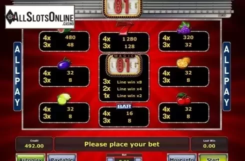 Paytable 1. Magic 81 Lines from Greentube
