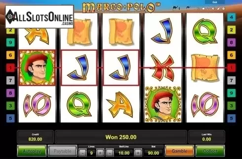 Win screen. Marco Polo (Novomatic) from Novomatic