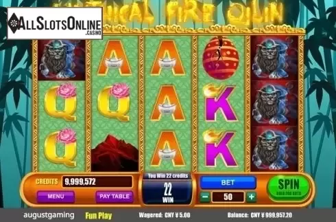 Win. Mythical Fire Qilin from August Gaming