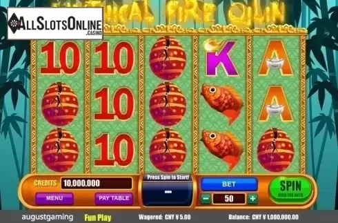 Reel Screen. Mythical Fire Qilin from August Gaming
