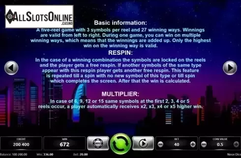 Features screen
