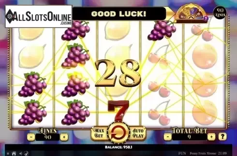 Win Screen 3. Penny Fruits Extreme Spin O Wheel from Spinomenal