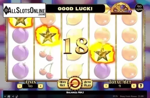 Win Screen 2. Penny Fruits Extreme Spin O Wheel from Spinomenal