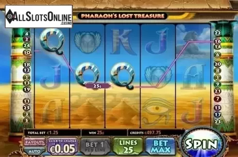 Win Screen . Pharaohs Lost Treasure from BetConstruct