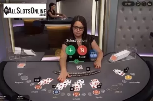 Game Screen 2. Quartz Blackjack from NetEnt