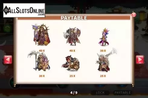 Paytable screen 3
