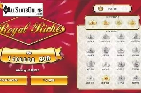 Game workflow 4. Royal Riches from SuperlottoTV