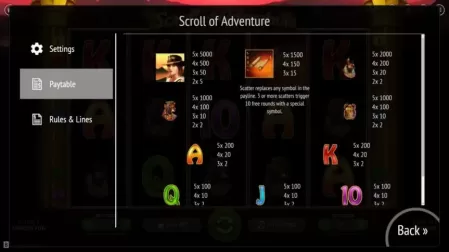 Scroll Of Adventure slot screenshot 2