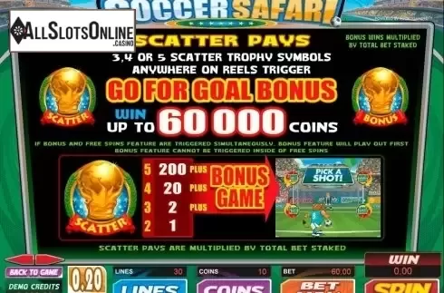 Screen2. Soccer Safari from Microgaming