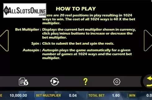 Paytable 4. Stone to Gold from Aspect Gaming