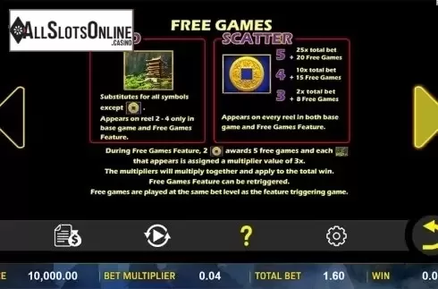 Paytable 2. Stone to Gold from Aspect Gaming