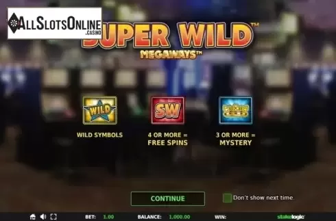 Start Screen. Super Wild Megaways from StakeLogic
