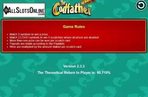 Rules. The Cod Father (Scratch) from NextGen