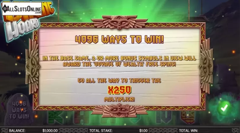 Start Screen. Viking Hoard from CORE Gaming