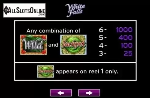 Paytable 1. White Falls from High 5 Games