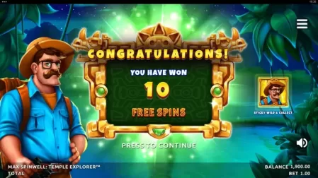 Max Spinwell Temple Explorer slot screenshot 3