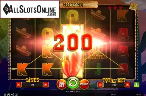 Win screen 4. 100 Lucky Chillies from Spinomenal