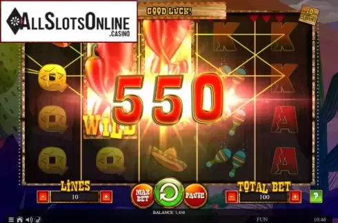 Win screen 1. 100 Lucky Chillies from Spinomenal