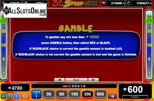 Features 2. 30 Spicy Dice from EGT