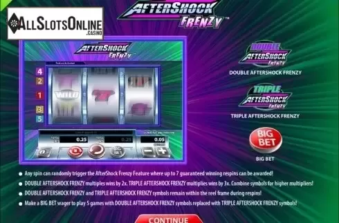 Screen3. AfterShock Frenzy Hi-Volatility from WMS