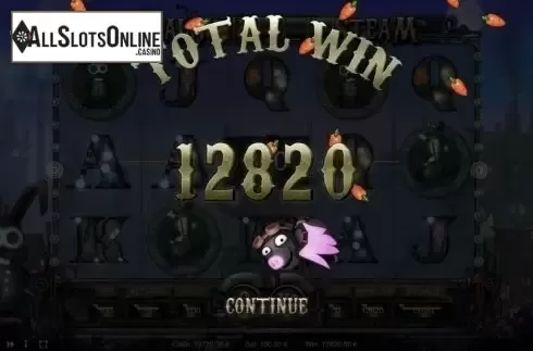 Big win screen. Animals Steam from Thunderspin