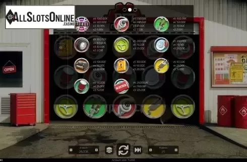 Paytable screen