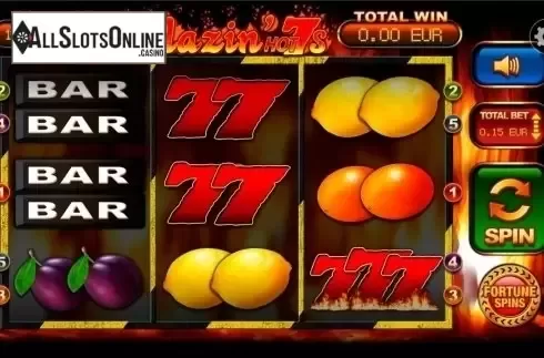 Game Workflow screen. Blazin' Hot 7s from Betdigital