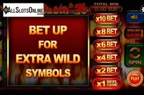 Bet Level. Blazin' Hot 7s from Betdigital