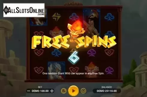 Free spins screen