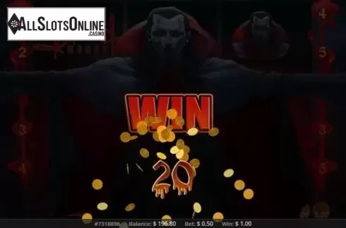 Win Screen. Blood Money from Concept Gaming