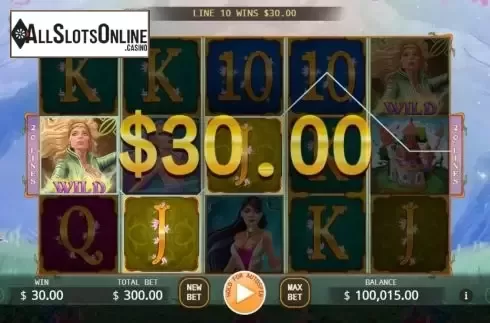 Win screen 3. Charming Sorceress from KA Gaming
