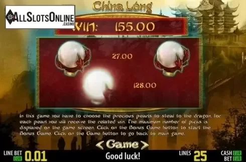 Paytable 3. China Long HD from World Match