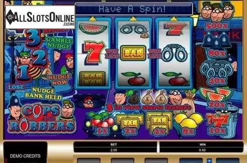 Game Workflow screen. Cops and Robbers (Microgaming) from Microgaming
