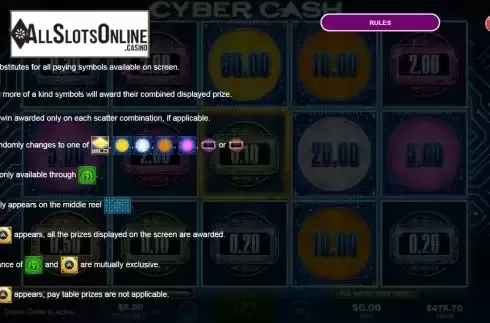 Features screen