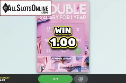 Win Screen 2. Double Salary For 1 Year from Hacksaw Gaming