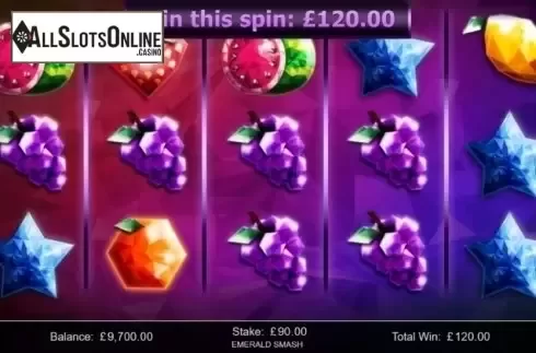 Win Screen. Emerald Smash from Inspired Gaming
