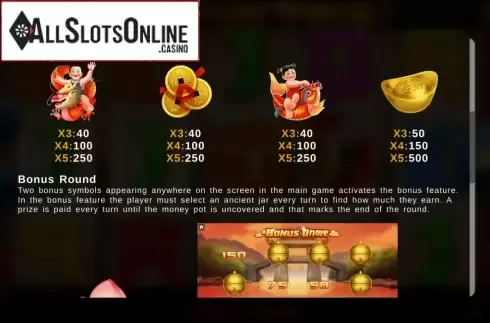 Paytable 2. Fortune Baby from Magma