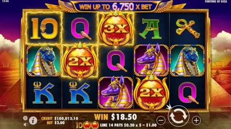 Fortune of Giza slot screenshot 2
