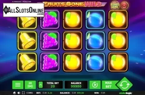 Game Workflow screen. Fruits Gone Wild from StakeLogic