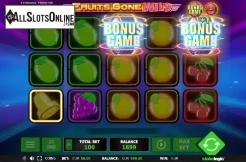 Bonus Symbol screen. Fruits Gone Wild from StakeLogic