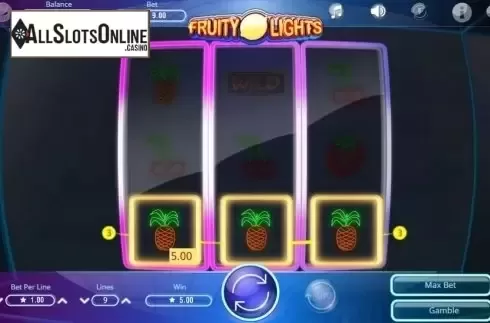 Win screen. Fruity Lights from Booming Games