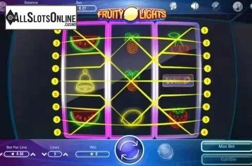 Win screen. Fruity Lights from Booming Games