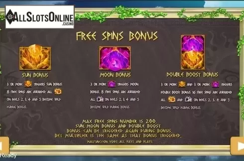 Paytable 2. God of Twilight from PlayStar