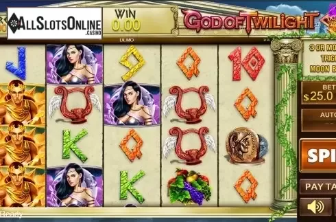 Reels screen. God of Twilight from PlayStar