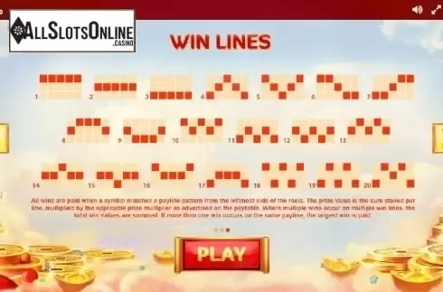 Paytable 3. God of Wealth (Red Tiger) from Red Tiger