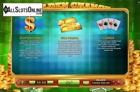 Paytable 2. Golden Chance from BF games