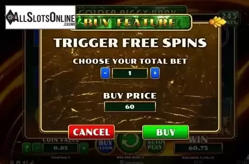 Buy Free Spins screen