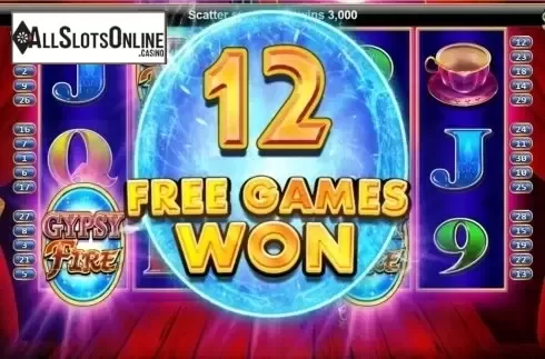 Free spins intro screen. Gypsy Fire from Nektan
