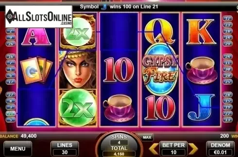 Free spins wild win screen. Gypsy Fire from Nektan